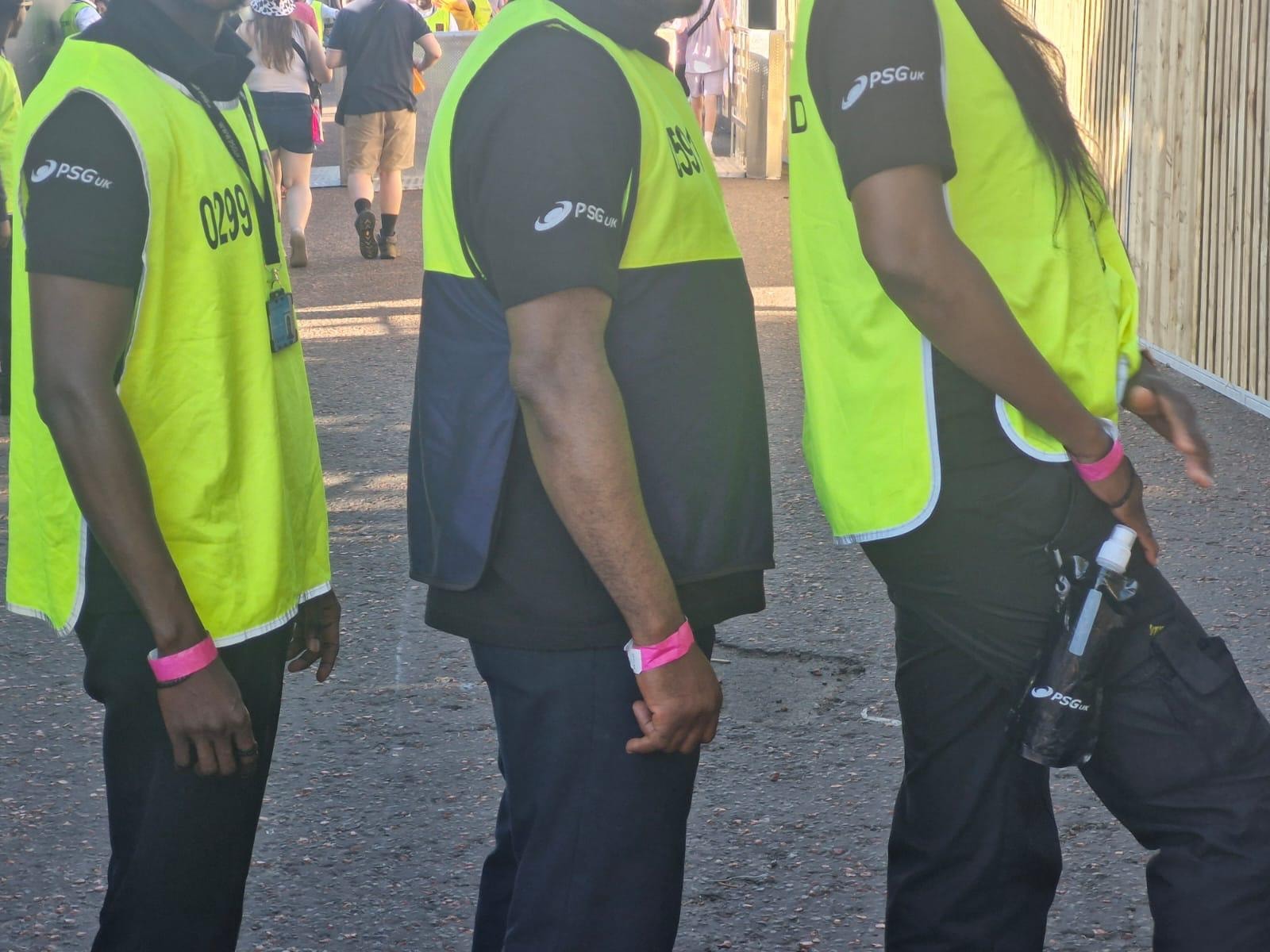 PSG UK event staff in branded neon vests at TRNSMT festival